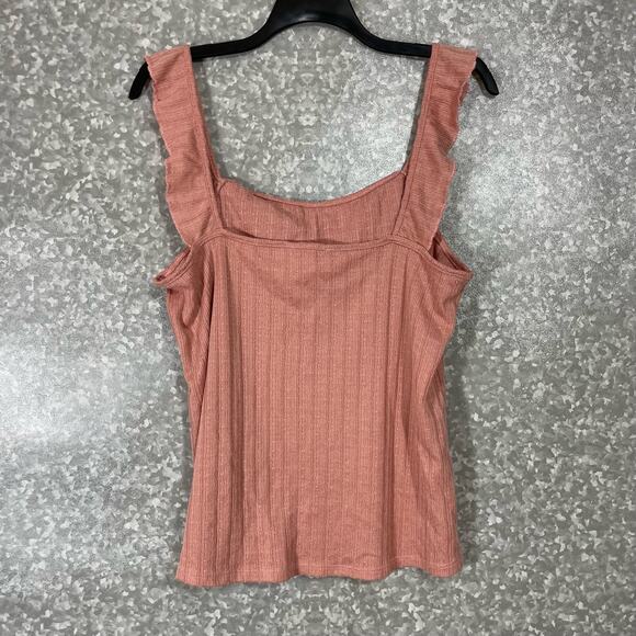 Maurices Women's Dusty Pink Ruffle Knit Sleeveless Top - Size XXL - Coquette - Picture 7 of 7